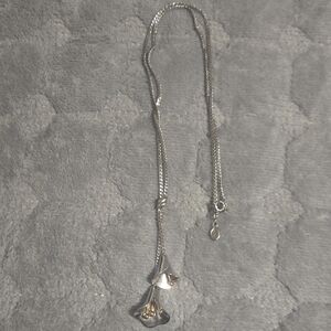 Avon Silver Necklace with Floral Accents